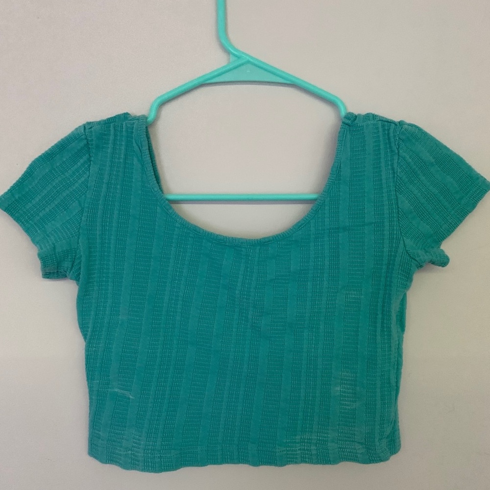 Blue crop top